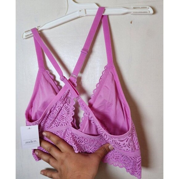 New Auden Women's Purple Lightly Line Bralette Adjustable Straps Pullover Size L - Picture 5 of 5